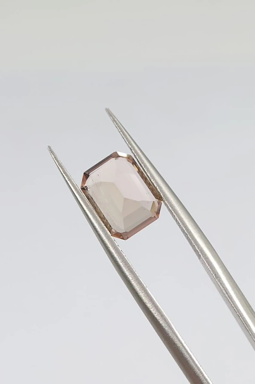 2ct Natural Peach Tourmaline Emerald Cut Loose Gemstone From Afghanistan — view 4